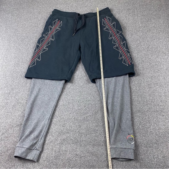 Nike Heritage N7 Black Warm Up Track Running Basketball Sweat Pants 2in1 Sz Med - Picture 11 of 12